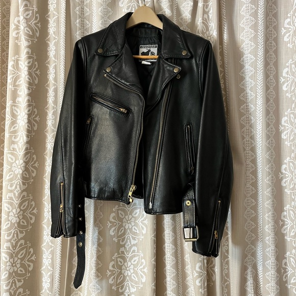 Flawless VINTAGE Leather Motorcycle Jacket by California Creations - Picture 1 of 5